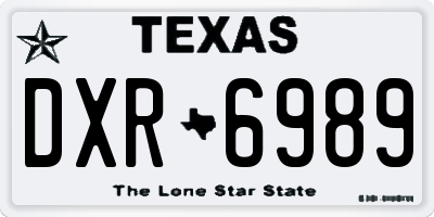 TX license plate DXR6989