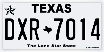 TX license plate DXR7014