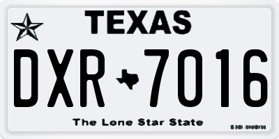 TX license plate DXR7016