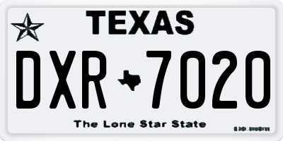 TX license plate DXR7020
