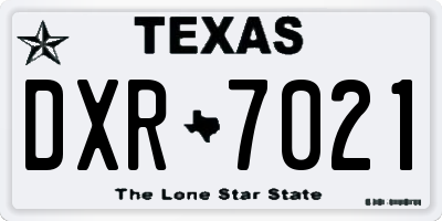 TX license plate DXR7021