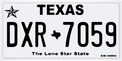 TX license plate DXR7059