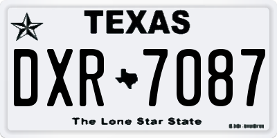 TX license plate DXR7087