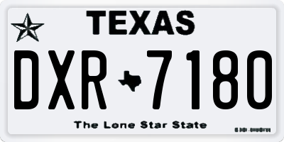 TX license plate DXR7180