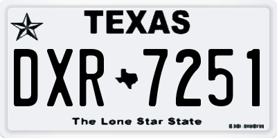 TX license plate DXR7251