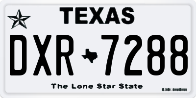 TX license plate DXR7288