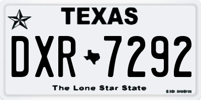 TX license plate DXR7292