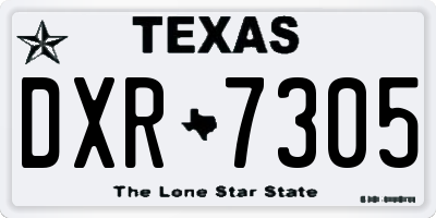 TX license plate DXR7305
