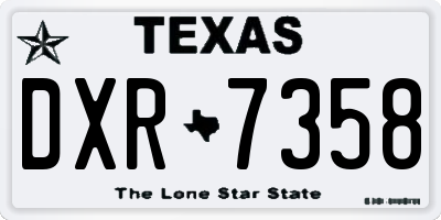 TX license plate DXR7358