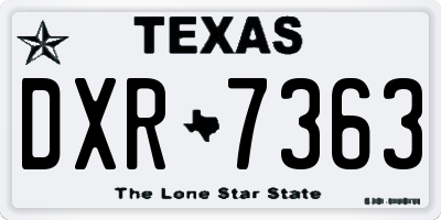TX license plate DXR7363