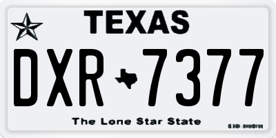 TX license plate DXR7377