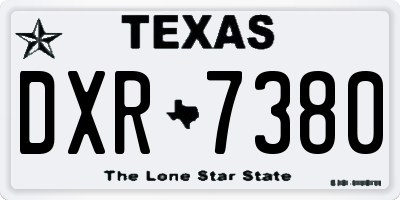 TX license plate DXR7380