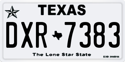 TX license plate DXR7383