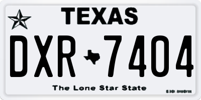 TX license plate DXR7404