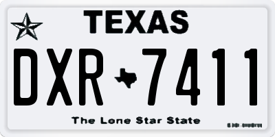 TX license plate DXR7411