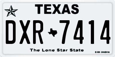 TX license plate DXR7414