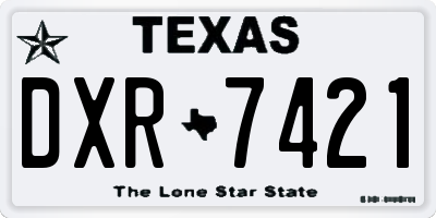TX license plate DXR7421