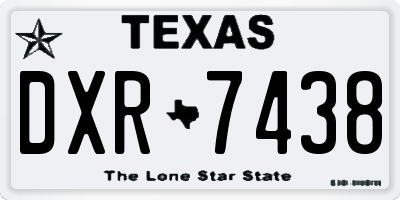 TX license plate DXR7438