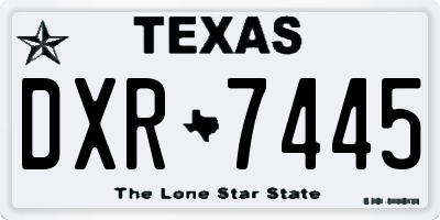 TX license plate DXR7445