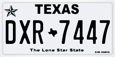 TX license plate DXR7447