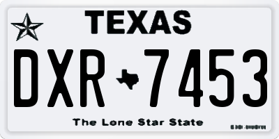 TX license plate DXR7453