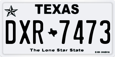 TX license plate DXR7473