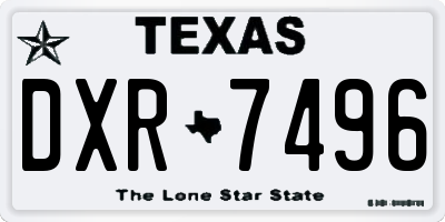 TX license plate DXR7496