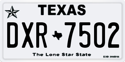 TX license plate DXR7502