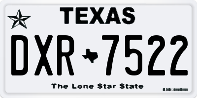 TX license plate DXR7522