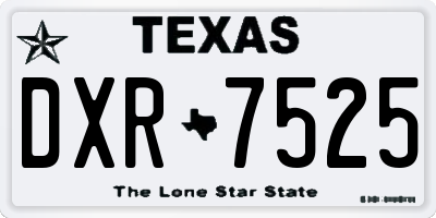 TX license plate DXR7525