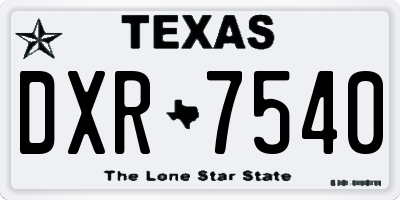 TX license plate DXR7540