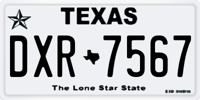 TX license plate DXR7567