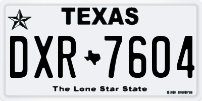 TX license plate DXR7604