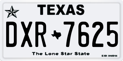TX license plate DXR7625
