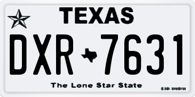TX license plate DXR7631
