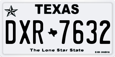 TX license plate DXR7632