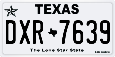 TX license plate DXR7639