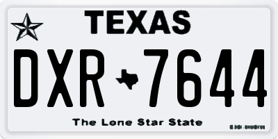 TX license plate DXR7644