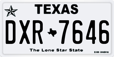TX license plate DXR7646