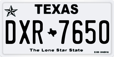 TX license plate DXR7650