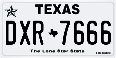 TX license plate DXR7666