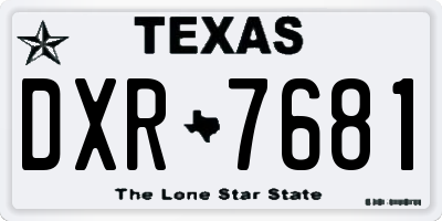 TX license plate DXR7681