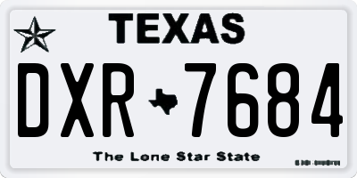 TX license plate DXR7684