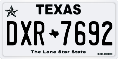 TX license plate DXR7692