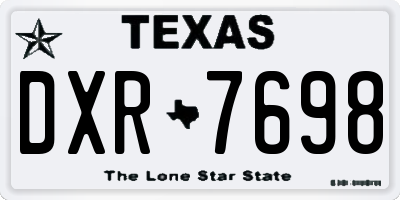 TX license plate DXR7698