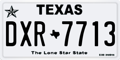 TX license plate DXR7713