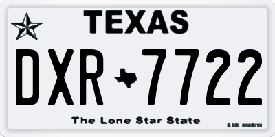 TX license plate DXR7722
