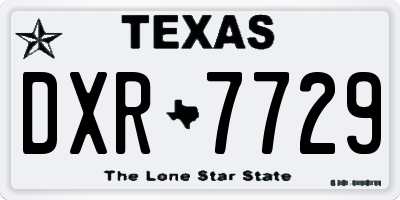 TX license plate DXR7729