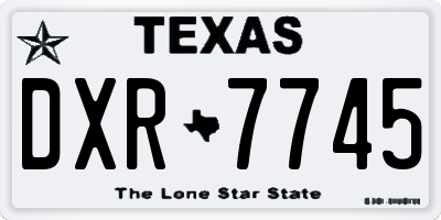 TX license plate DXR7745