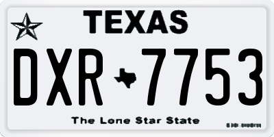 TX license plate DXR7753